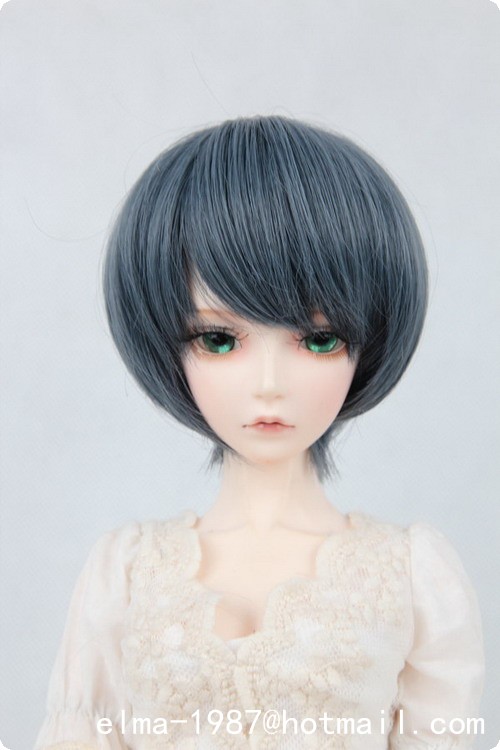 grey short wig for bjd girl 1/3,1/4,1/6 doll